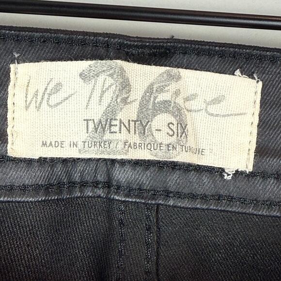 We The Free People Spellbound Coated Bootcut Jeans Women 26 Black Boho Revolve - Picture 4 of 9